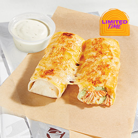 Slow Roasted Chicken Cheesy Dipping Burritos